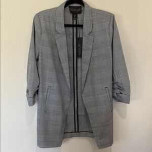NWT Black & White Plaid Blazer